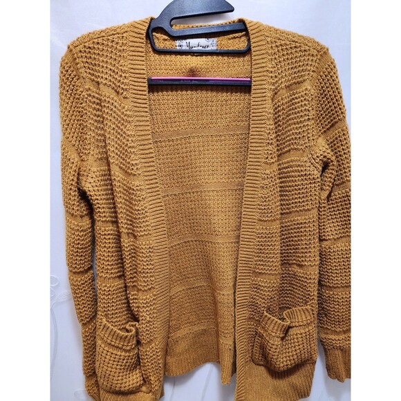 Moondance Womens Large Orange Cardigan Sweater Crop Rustic Earthy Knit Goblin - Picture 6 of 14